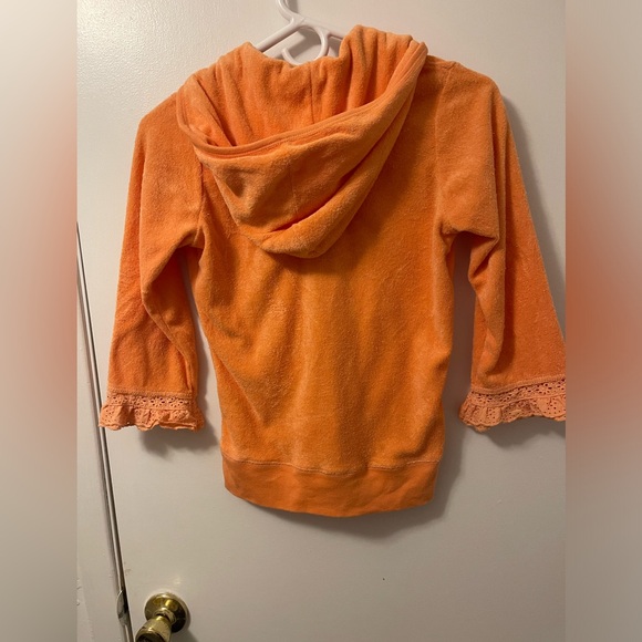 Vintage “Juicy Couture” Orange Hooded Sweatshirt- Size: S - Picture 3 of 6